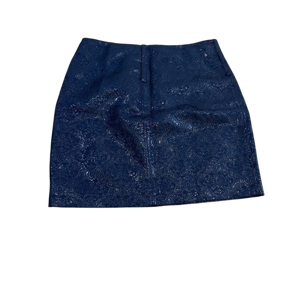 BCBGMAXAZRIA Black Metallic Mini Skirt Silk Blend Lined Evening Size 0/xs Party